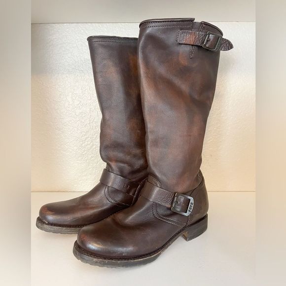 Frye Shoes - Vintage Frye Veronica slouch engineer Knee high Boots size 7.5